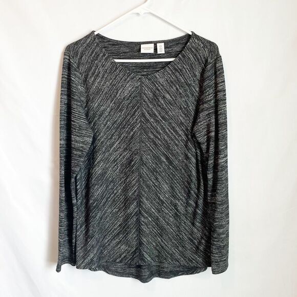 Chico’s Weekends Black V-neck Sweater Size 0/S - Picture 1 of 7